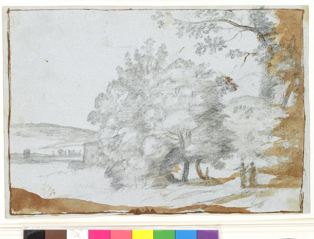 Sonnenbeschienene Landschaft mit Bäumen von Claude Lorrain