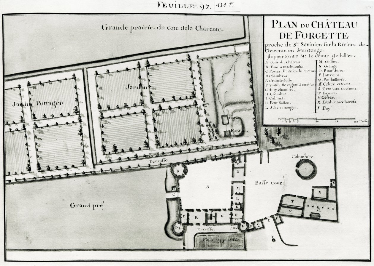 Fol.97 Plan des Chateau de Forgette, nahe Saint-Savinien, aus 
