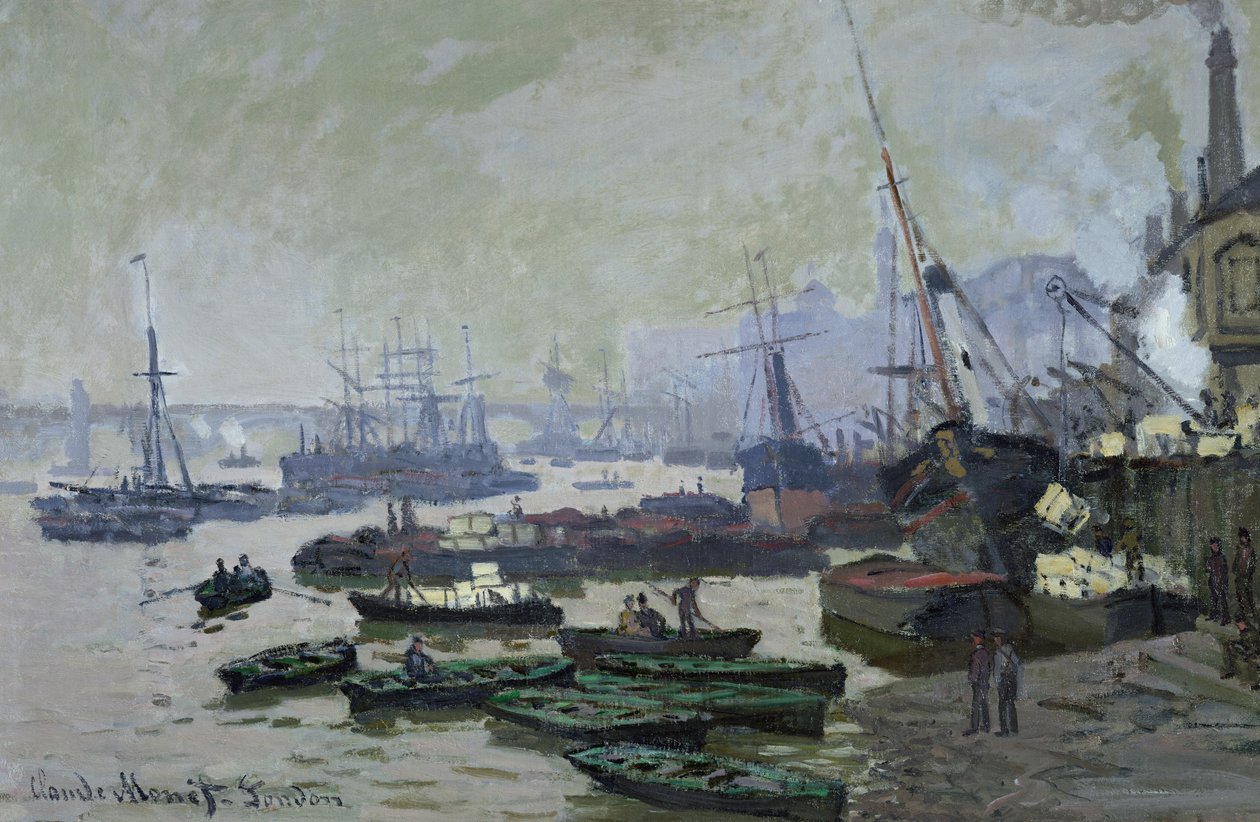 Boote im Pool von London, 1871 von Claude Monet