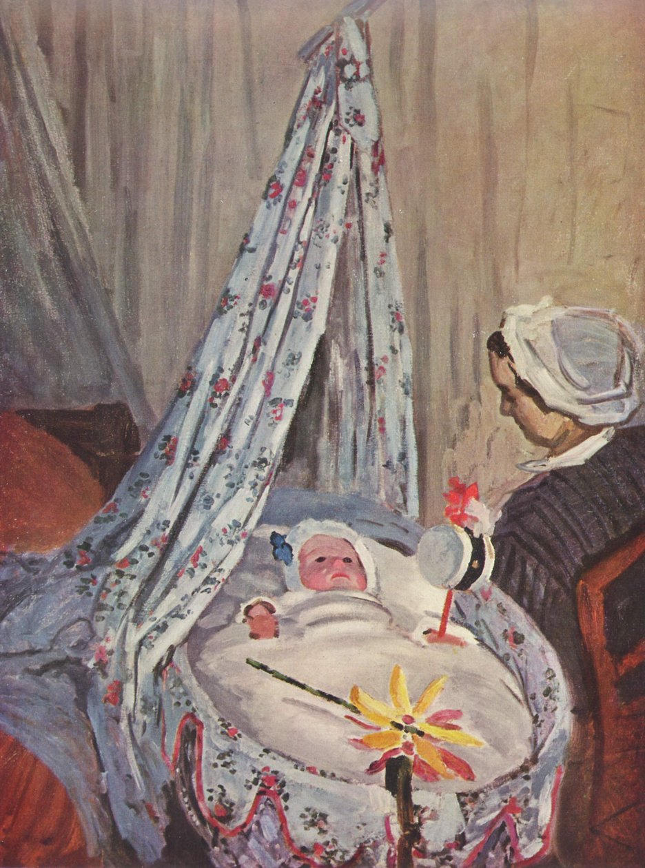 Jean Monet in seiner Wiege von Claude Monet