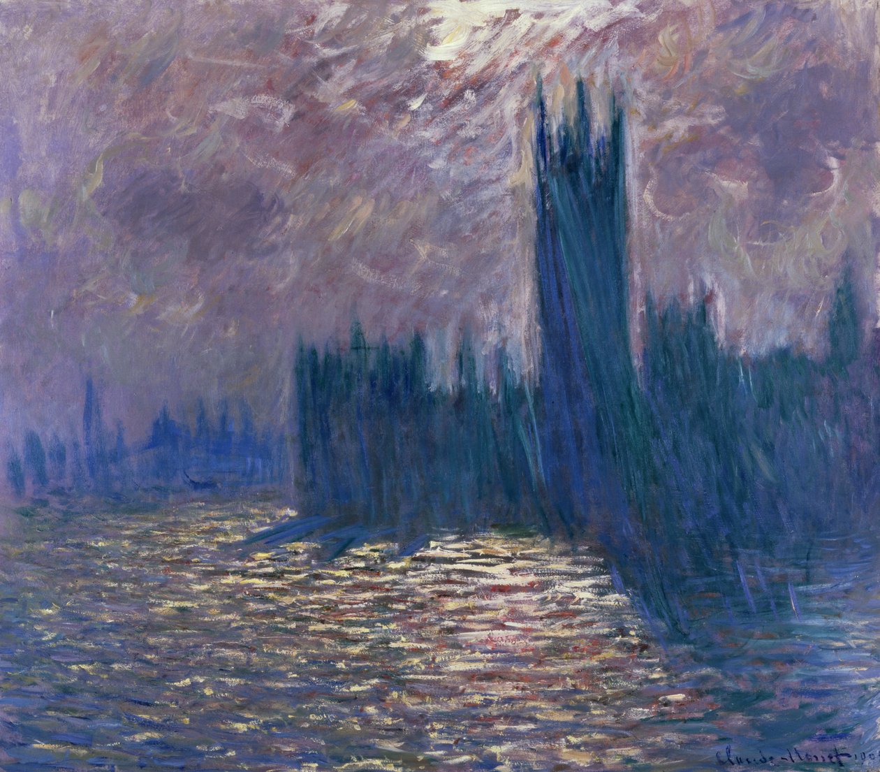 Parlament, Reflexionen auf der Themse, 1905 von Claude Monet