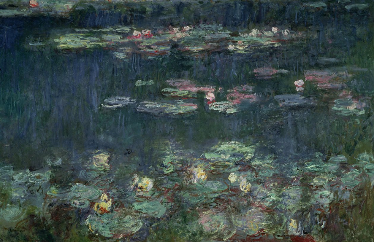 Seerosen: Grüne Reflexionen, 1914-18 (rechter Abschnitt) von Claude Monet