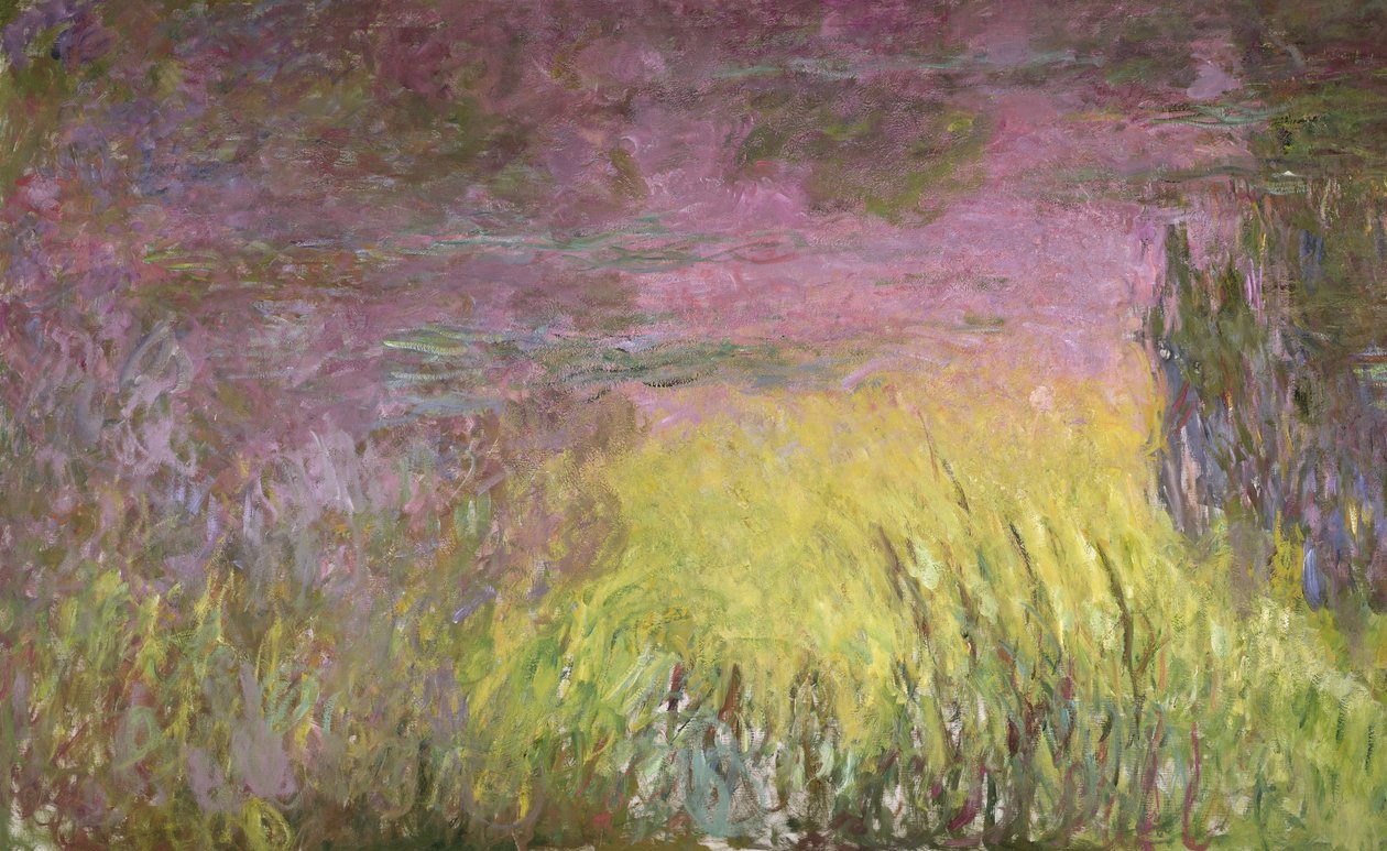 Seerosen bei Sonnenuntergang (Detail) von Claude Monet