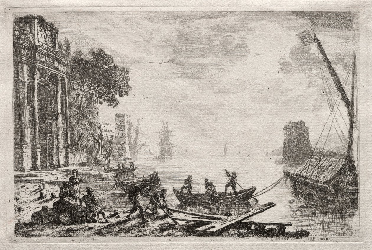 Der Sonnenuntergang, 1634 von Claude Lorrain