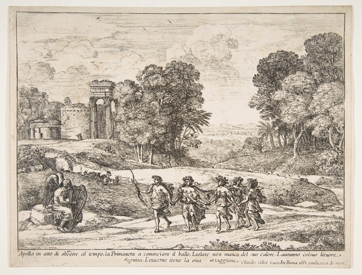 Zeit, Apollo und die Jahreszeiten von Claude Lorrain