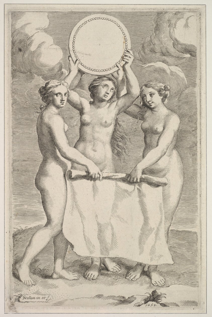 Die drei Grazien, 1659 von Claude Mellan