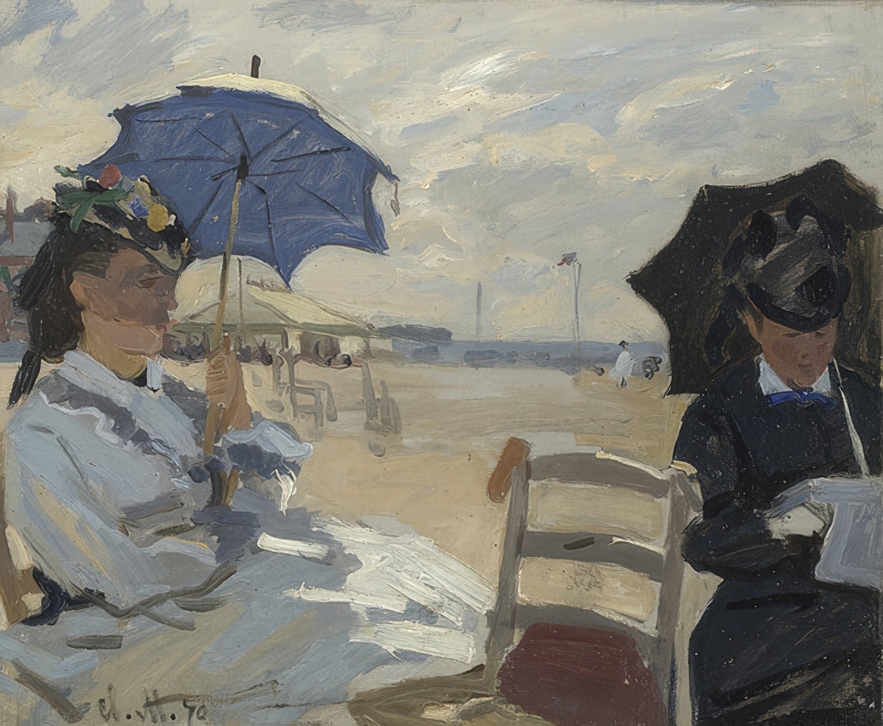 Am Strand von Trouville von Claude Monet