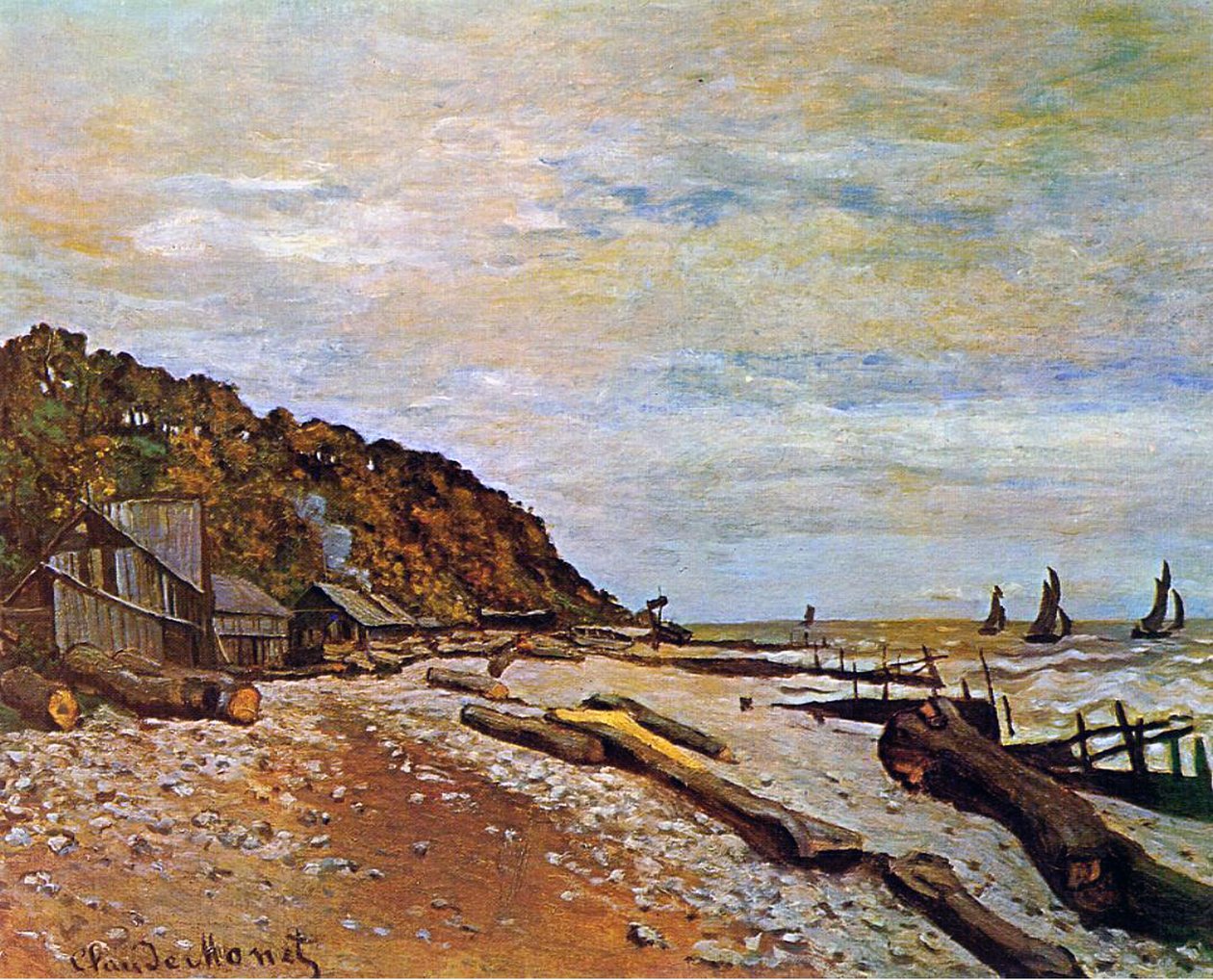 Bootswerft in der Nähe von Honfleur, 1864 von Claude Monet