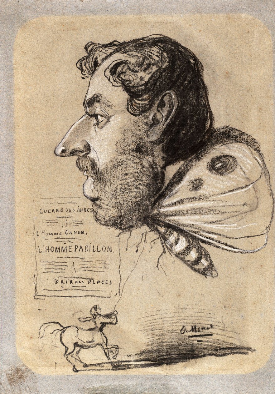 Karikatur von Jules Didier ("Schmetterlingsmann") von Claude Monet