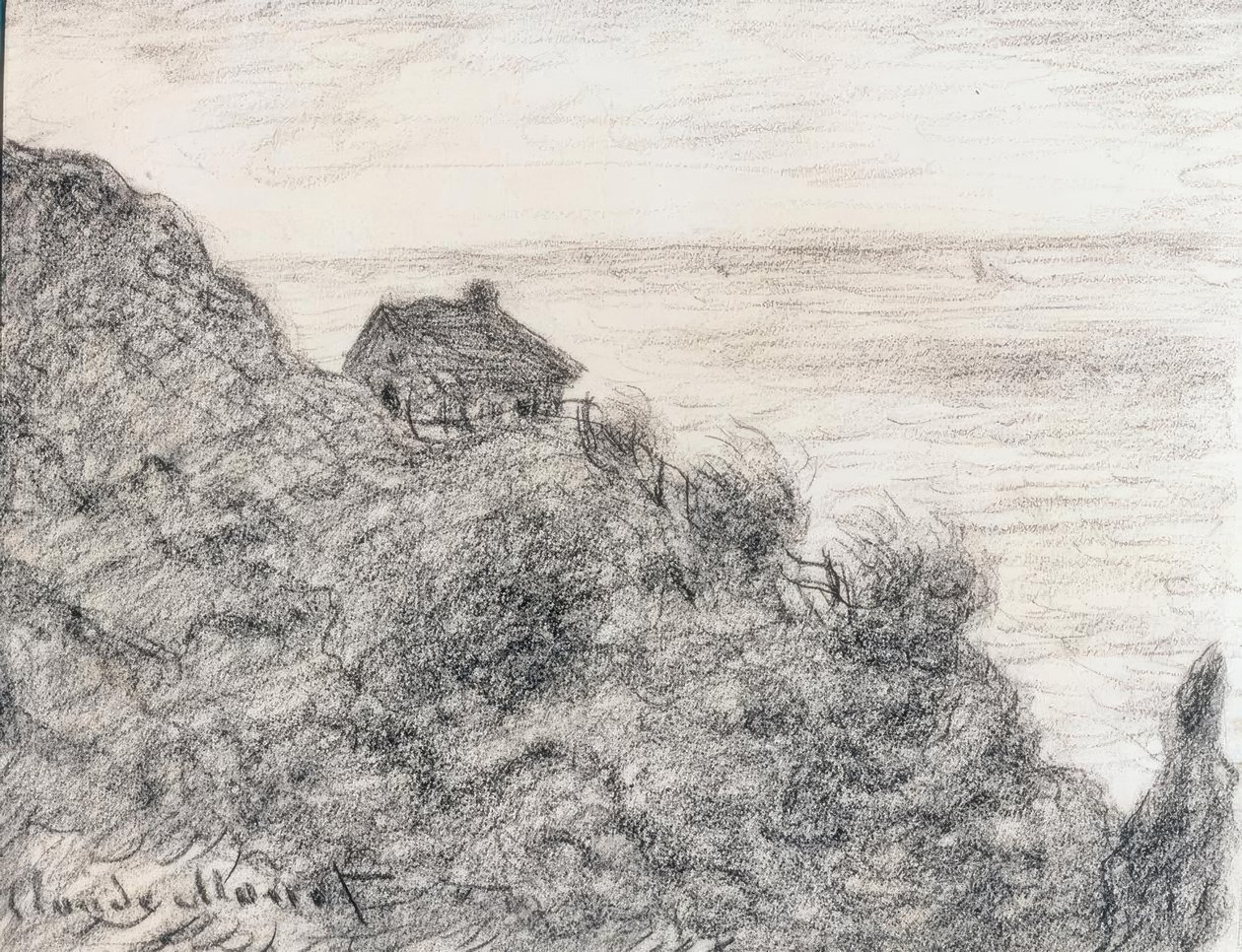 Die Hütte der Zöllner bei Pourville von Claude Monet