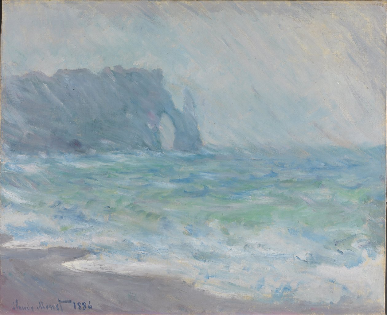 Regen in Étretat von Claude Monet