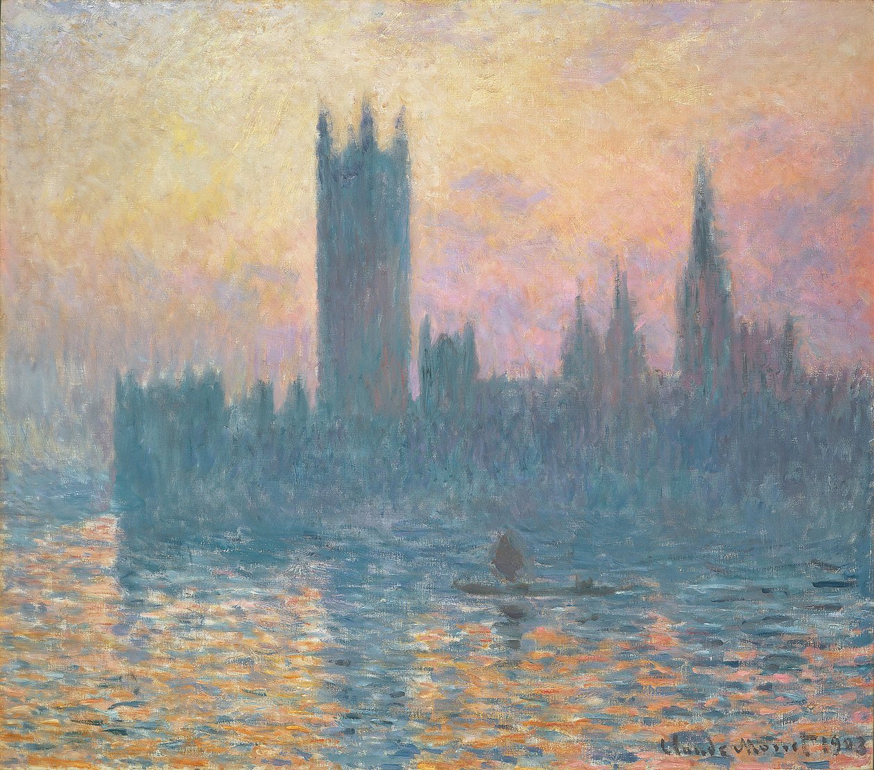 Die Houses of Parliament, Sonnenuntergang von Claude Monet