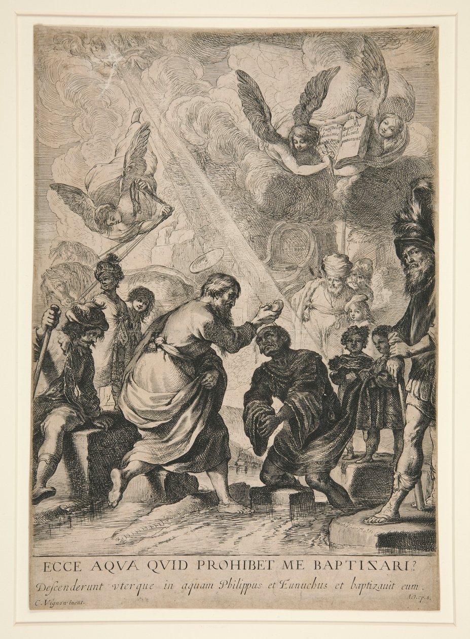 Die Taufe des Eunuchen von Claude Vignon
