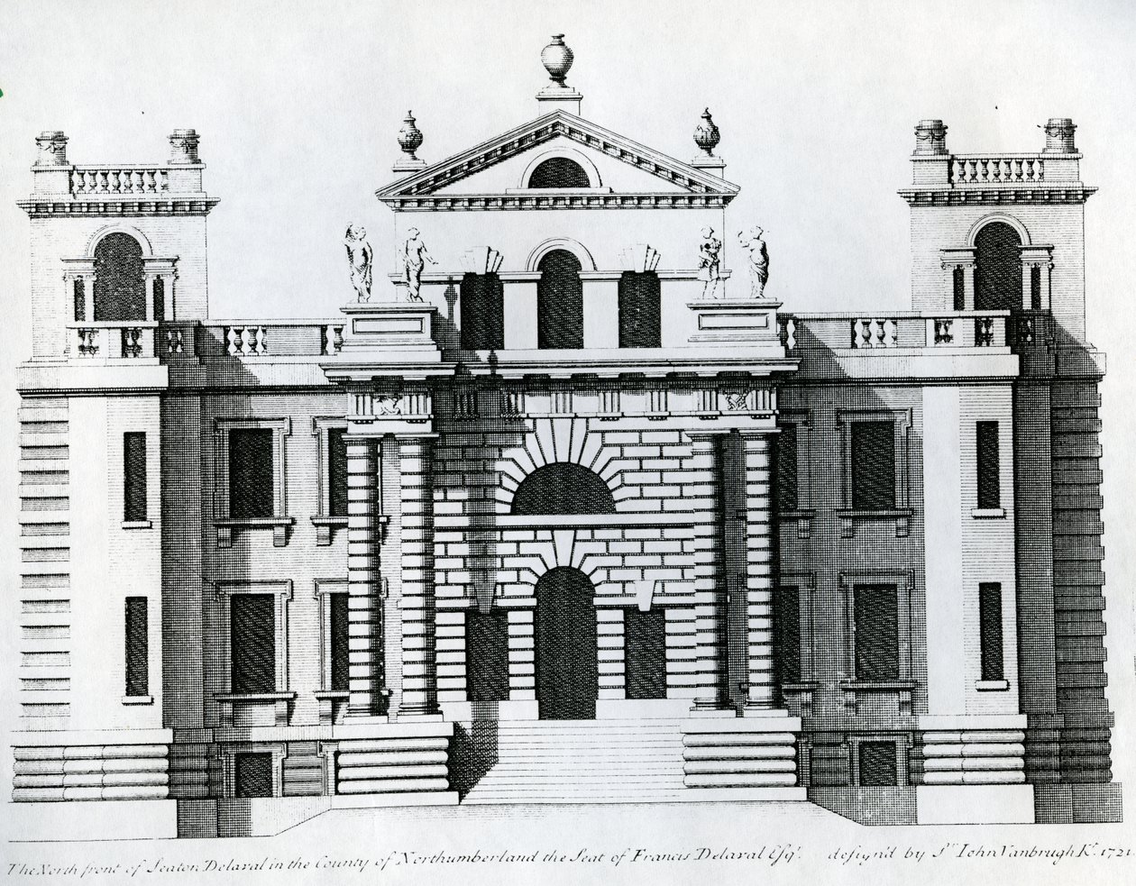 Entwurf für Seaton Delaval, 1721 von Colen Campbell