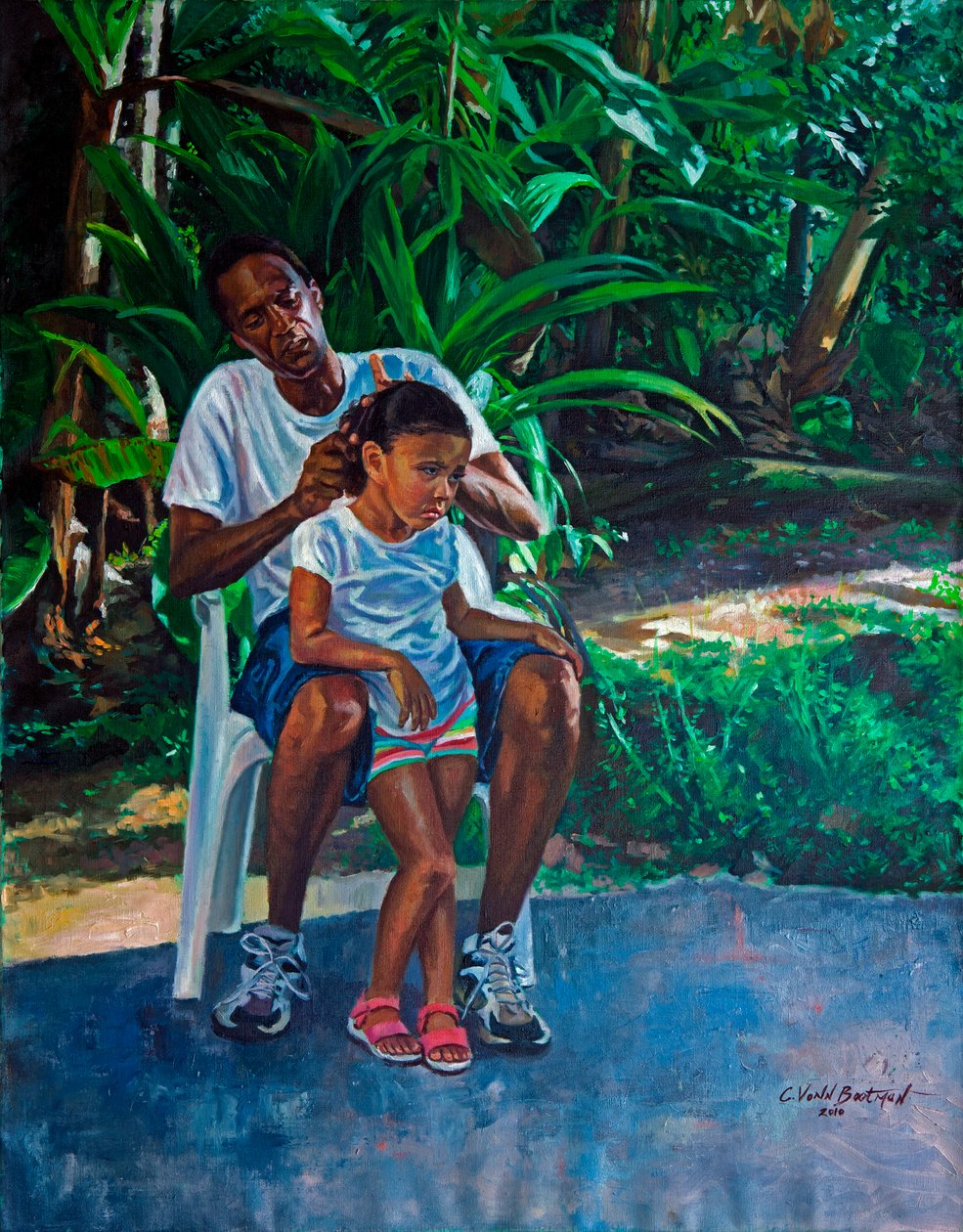 Großvater und Kind, 2010 von Colin Bootman