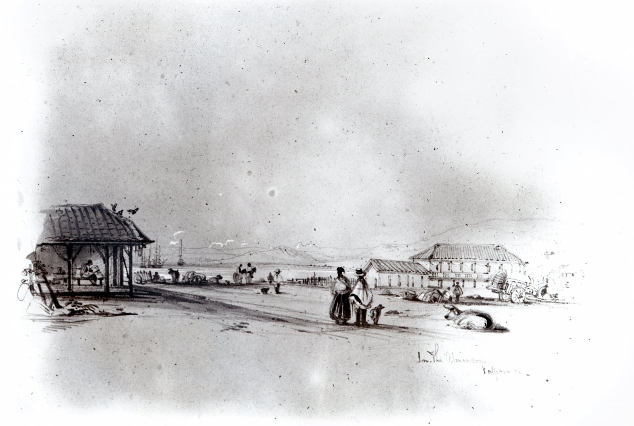 Ansicht von Valparaiso, 1834 von Conrad Martens