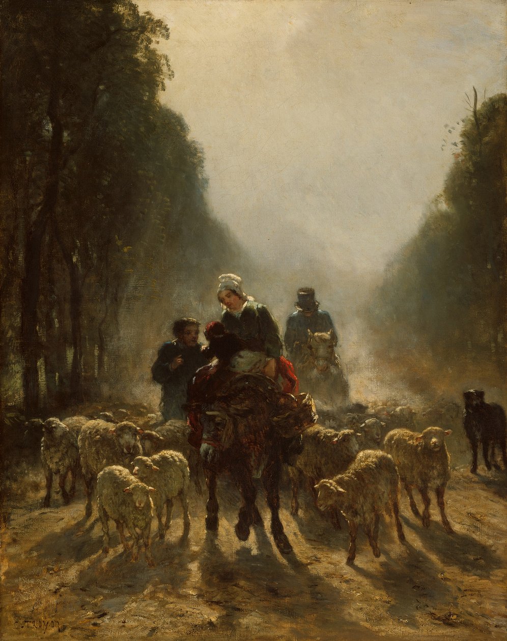 Der Weg zum Markt, 1858-1859 von Constant Troyon