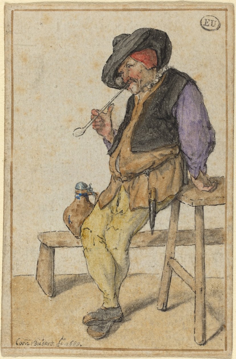 Bauer beim Rauchen von Cornelis Dusart