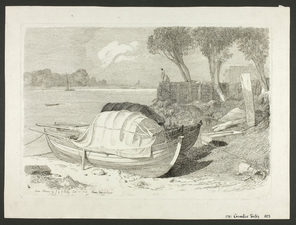 Angespülte Boote von Cornelius Varley