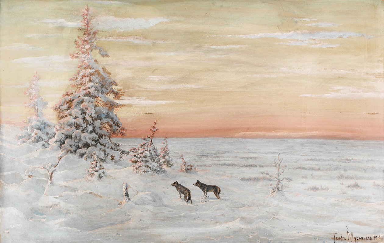 Winterlandschaft mit Wölfen, 1915 von Count Vladimir Leonidovich Muravyov