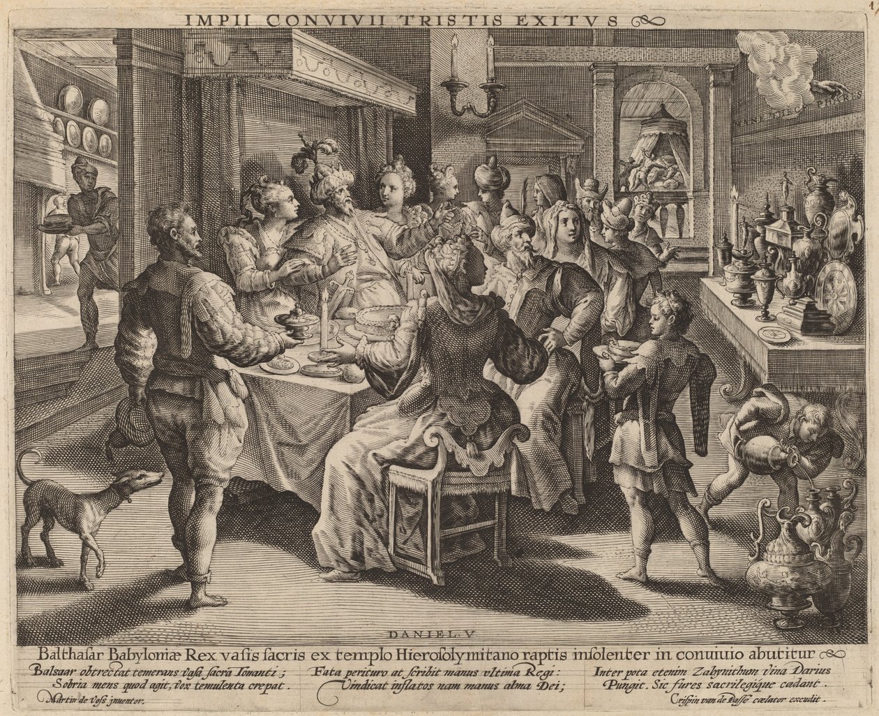 Belsazars Festmahl von Crispijn de Passe I after Maarten