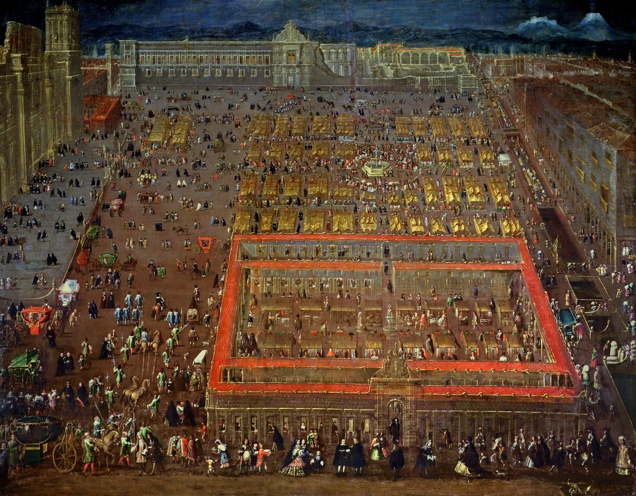 Zentralplatz von Mexiko-Stadt, 1695 von Cristobal de Villalpando