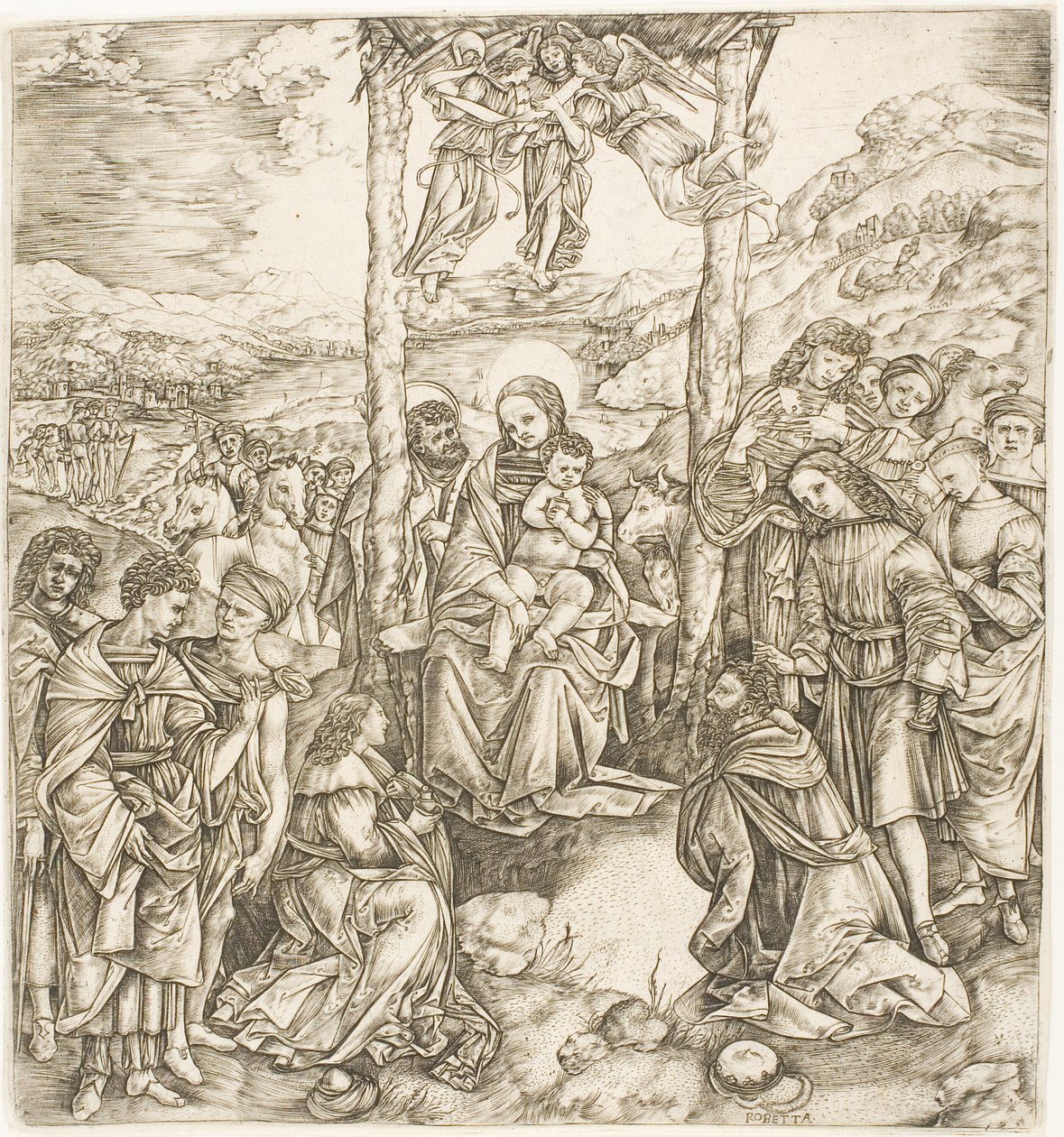 Die Anbetung der Könige von Cristofano Robetta