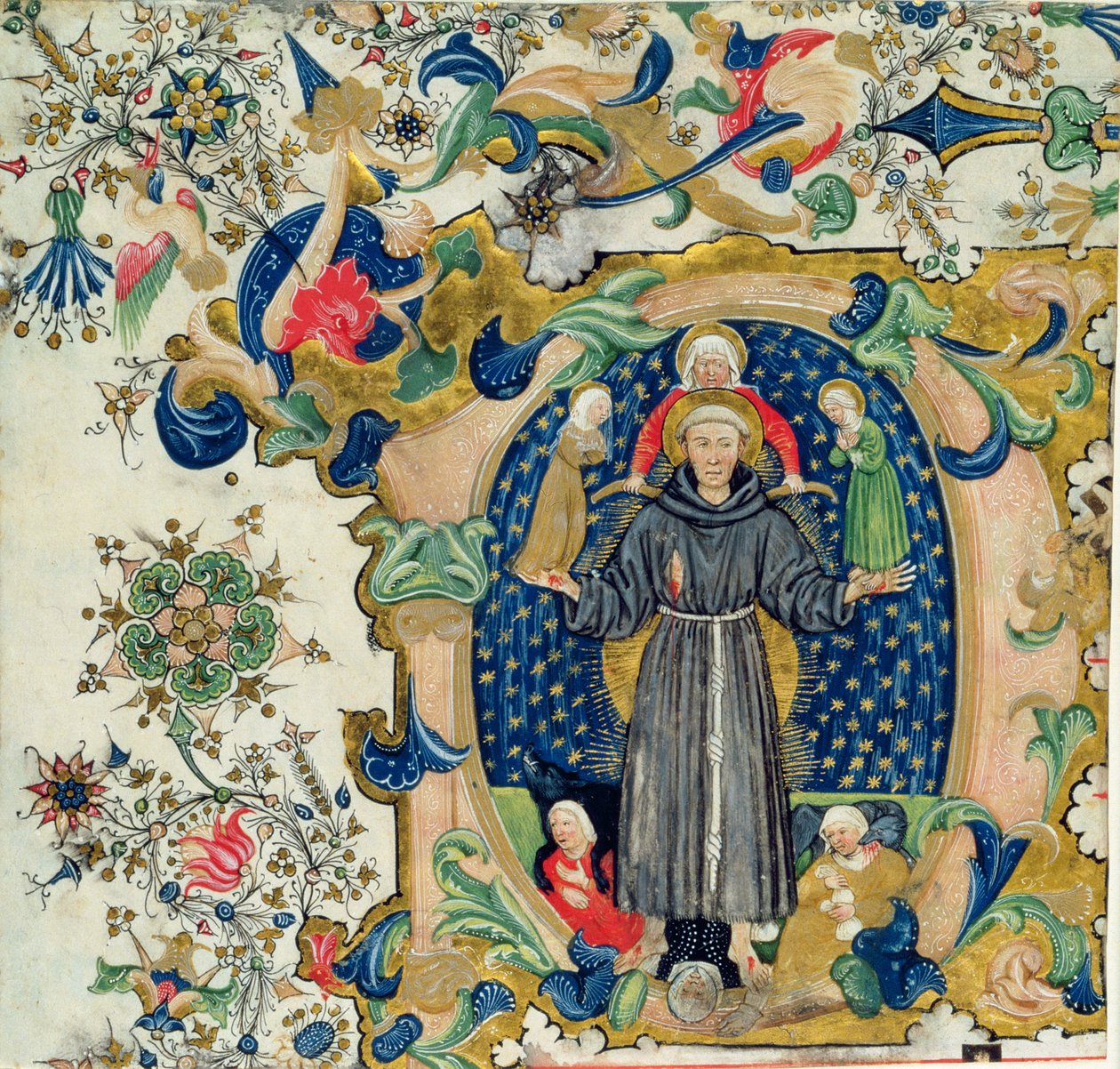 St. Franziskus in Herrlichkeit umgeben von Keuschheit, Armut und Gehorsam mit Lust und Habgier zu seinen Füßen von Cristoforo Cortese