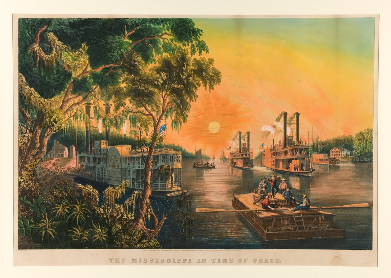 Der Mississippi in Friedenszeiten von Currier and Ives