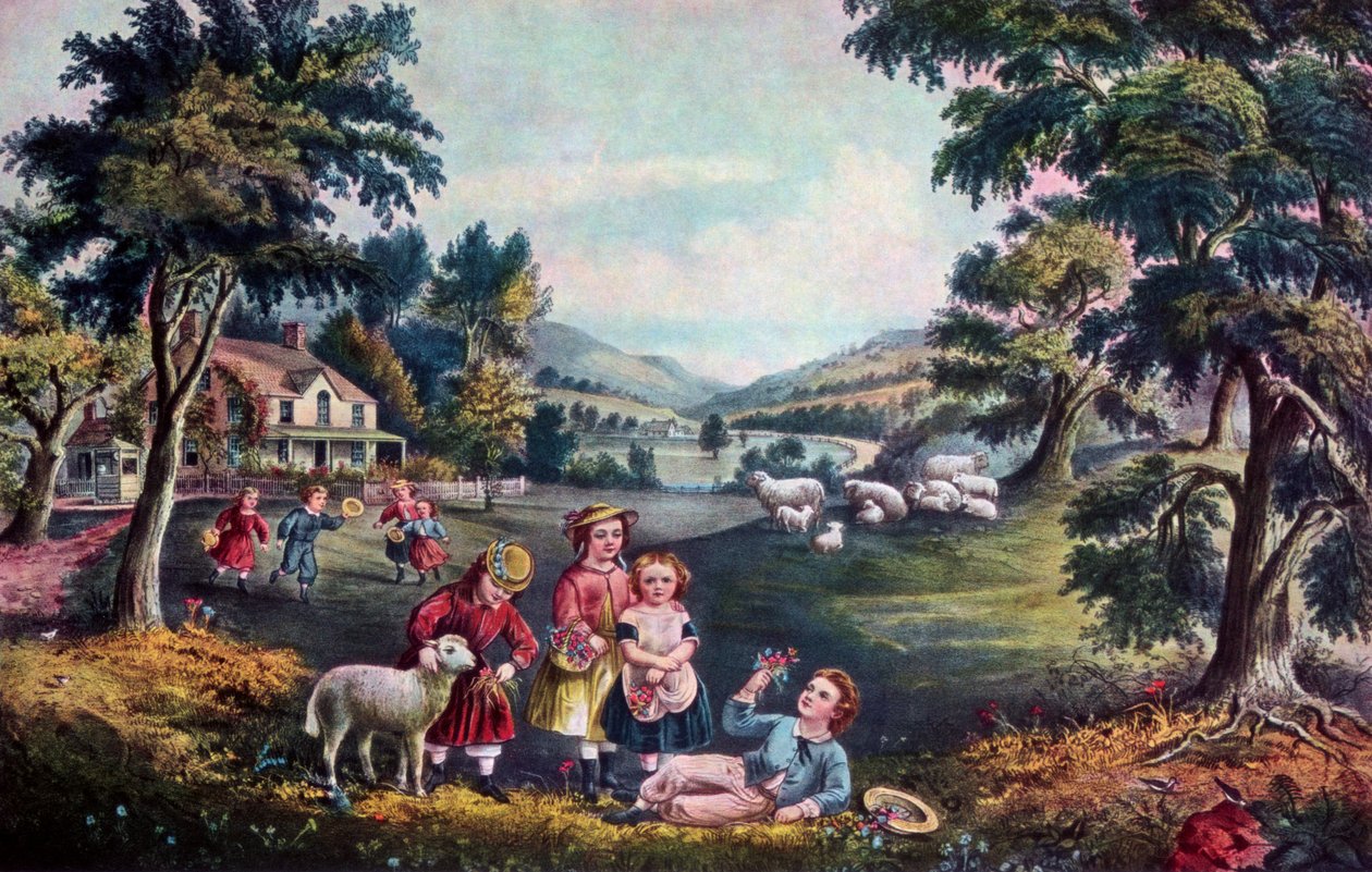 Die Zeit der Freude, Kindheit, 1868 von Currier and Ives