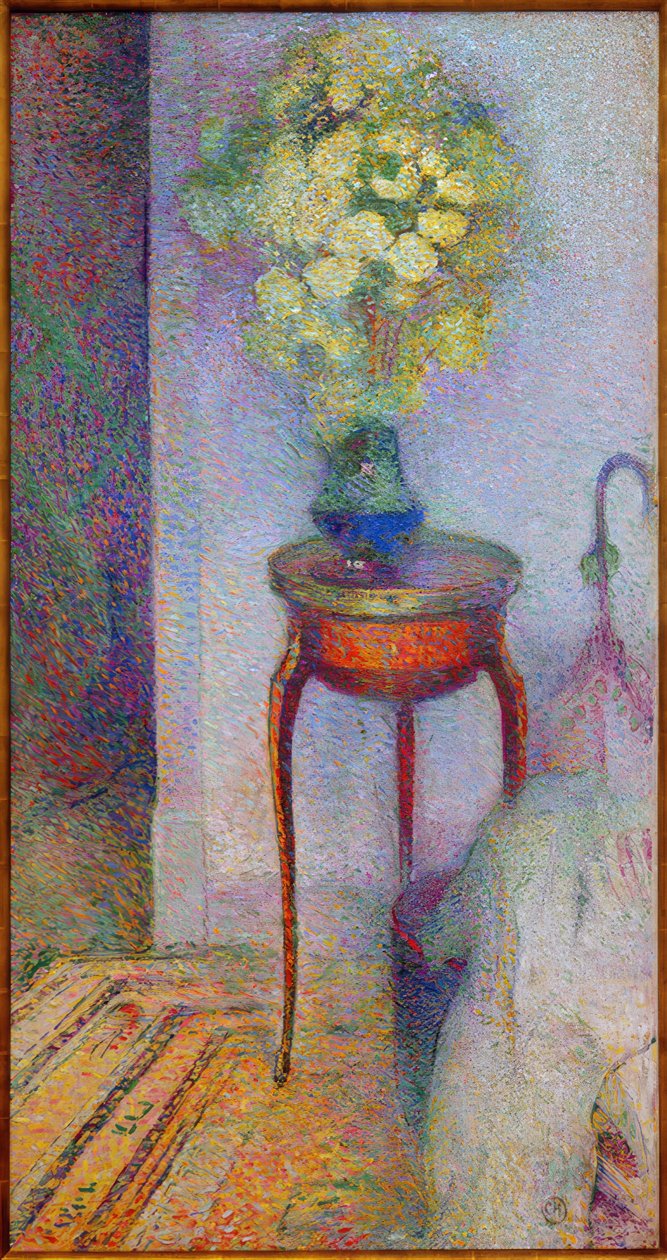 Interieur mit Blumen auf einem Empire-Tisch von Curt Herrmann