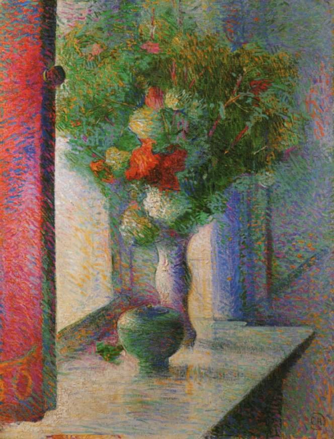 Stillleben mit Blumenstrauß am Fenster von Curt Herrmann