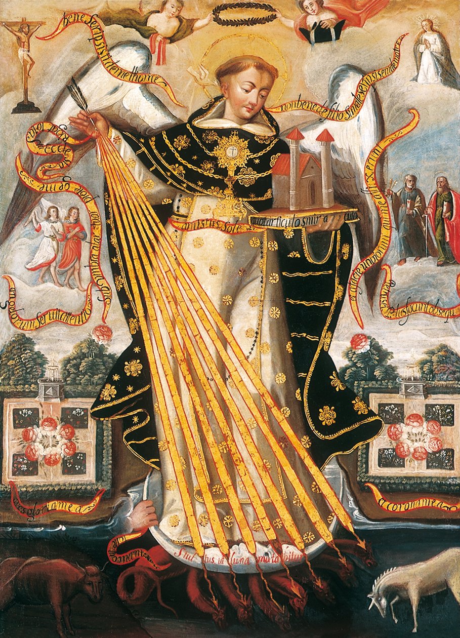 Heiliger Thomas von Aquin, Beschützer der Universität von Cusco von Cuzco School