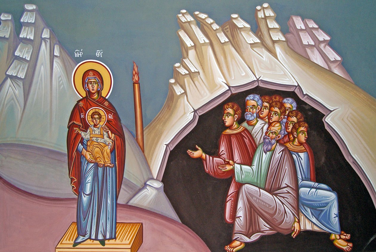 Wandgemälde der Madonna und des Kindes, Kykkos-Kloster, Zypern von Cypriot