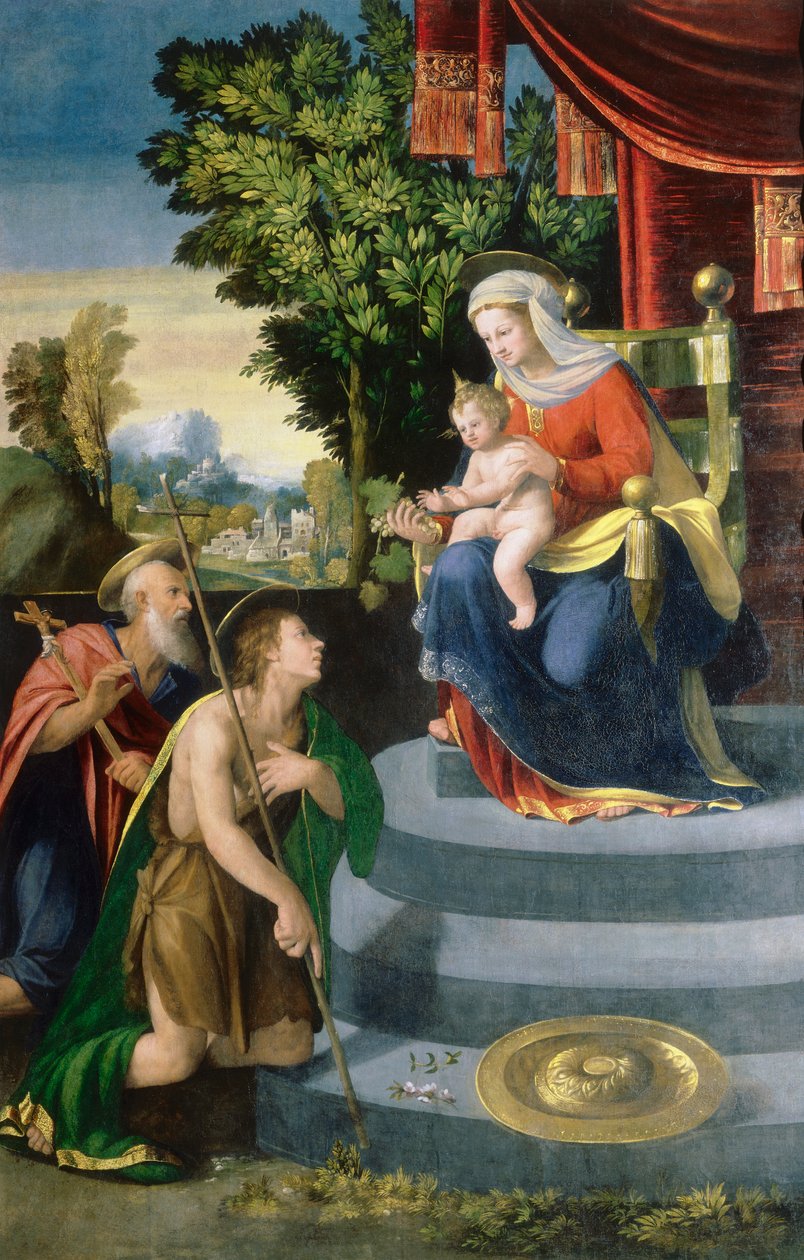 Madonna auf dem Thron und Heilige von D. and Garofalo Dossi
