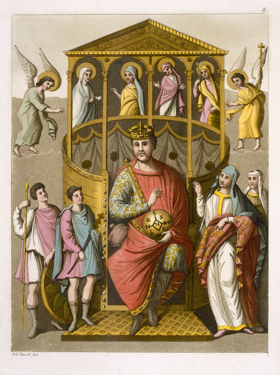 Karl II. (823-77) der Kahle, nach einem Manuskript in der Colberg-Bibliothek, Tafel 8 aus 