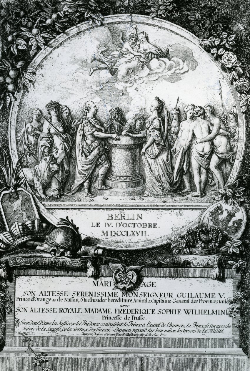 Die Hochzeit von Prinzessin Frederica von Preußen mit Wilhelm V., Prinz von Oranien, 1767 von Daniel Nikolaus Chodowiecki