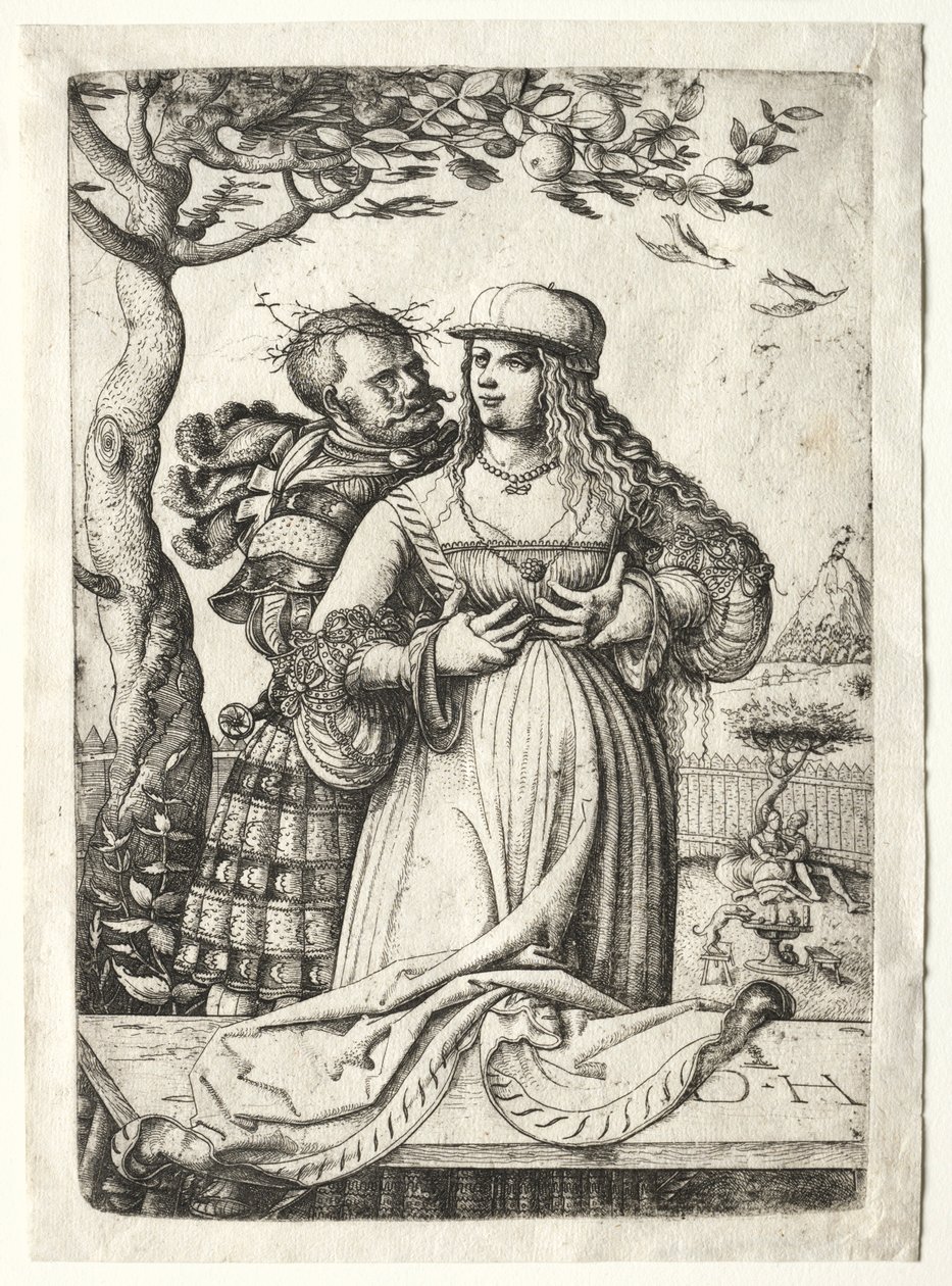 Soldat umarmt eine Frau von Daniel Hopfer