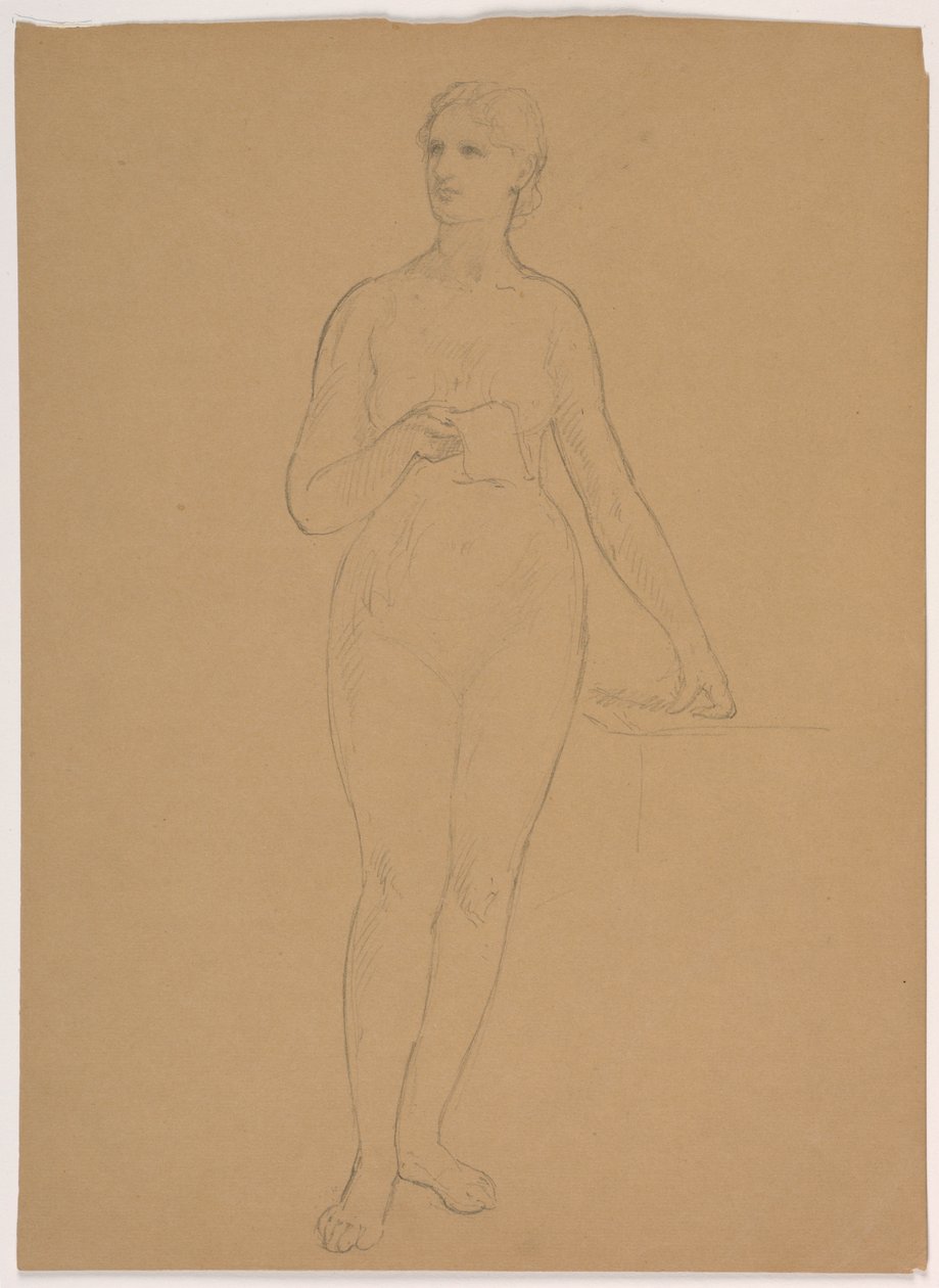 Zeichnung, Weiblicher Akt stehend, 1850–60 von Daniel Huntington