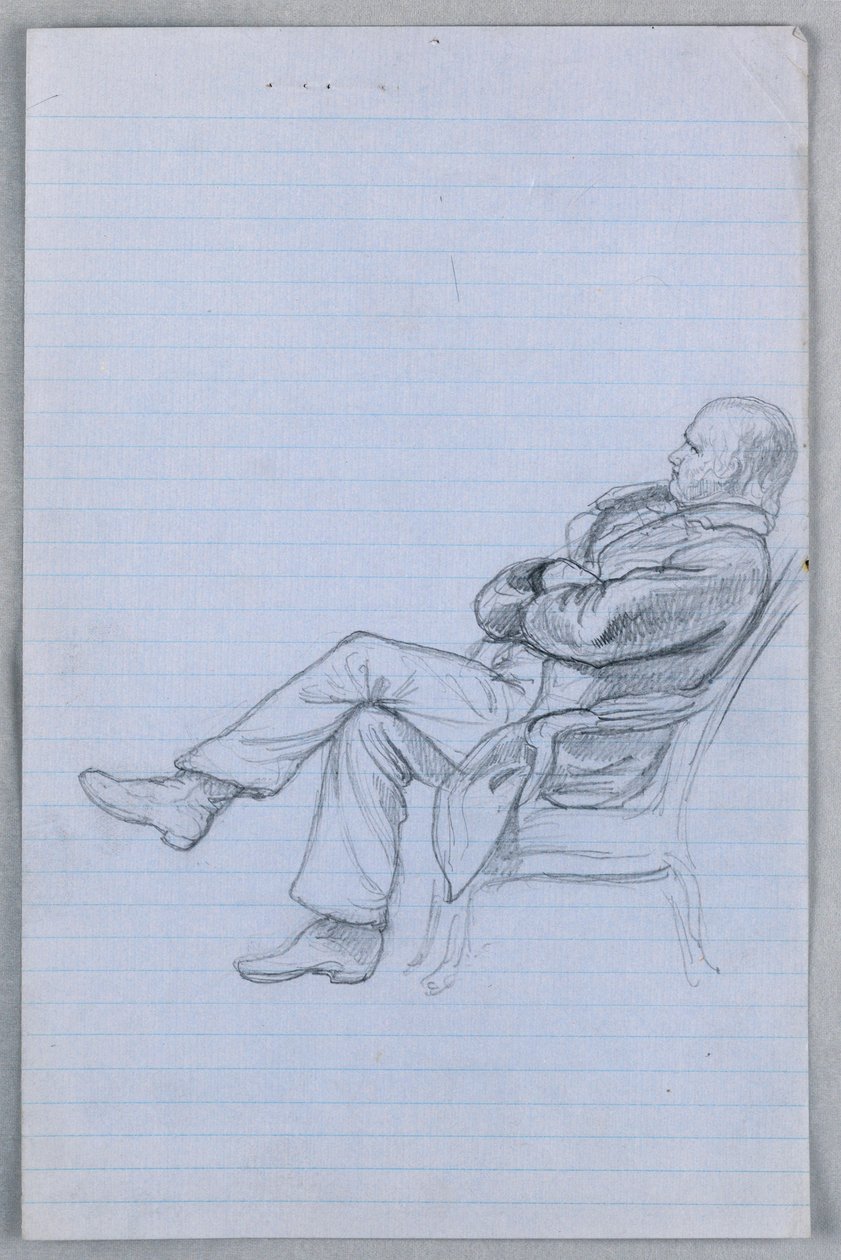 Zeichnung, Studie für "Wissenschaftliche Gruppe", 1858 von Daniel Huntington