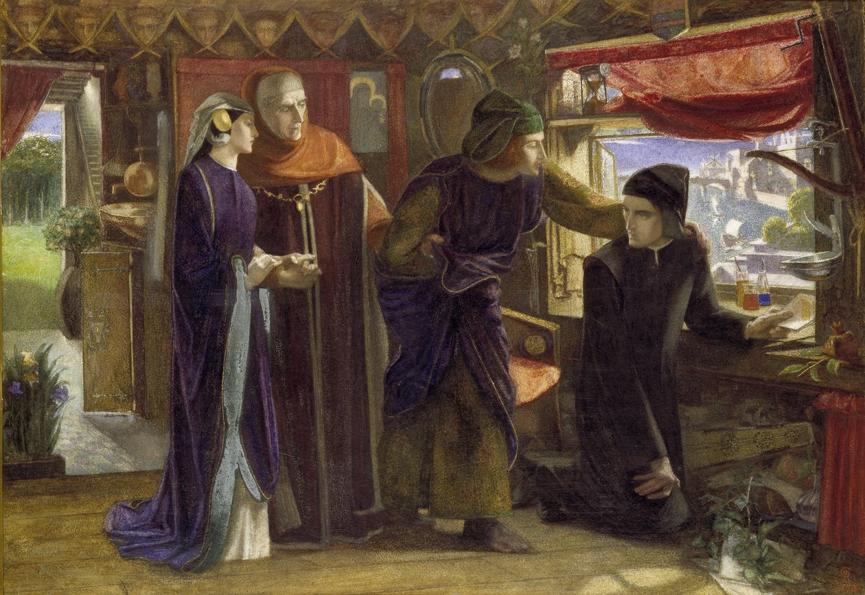 Der erste Jahrestag des Todes von Beatrice, 1853-54 von Dante Gabriel Charles Rossetti
