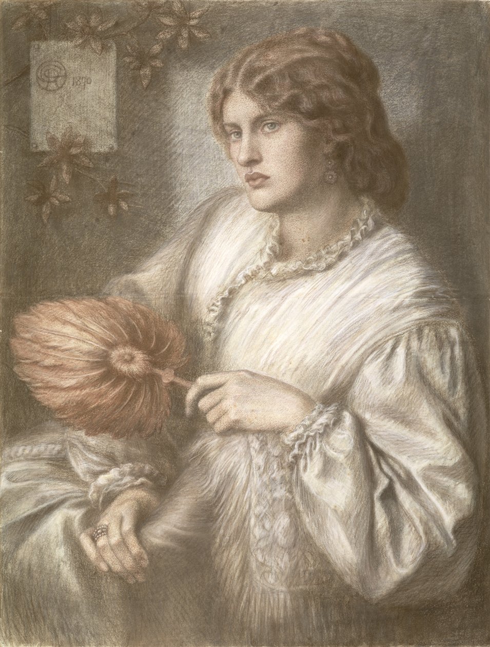 Frau mit einem Fächer, 1870 von Dante Gabriel Charles Rossetti