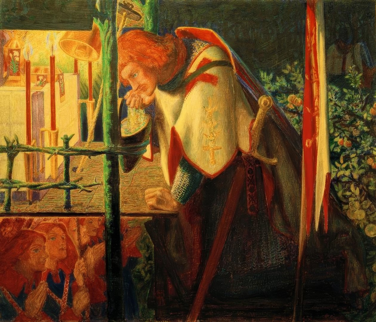Sir Galahad an der Ruine der Kapelle von Dante Gabriel Charles Rossetti