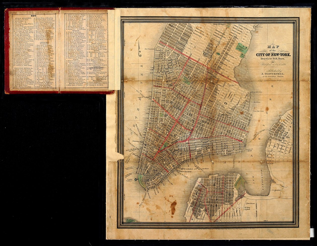 Karte der Stadt New York, für 