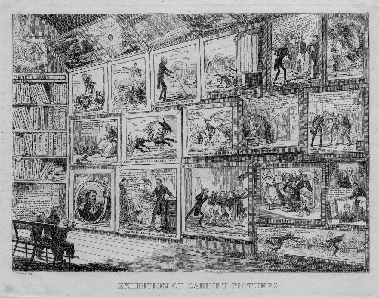 Ausstellung von Kabinettbildern, ca. 1831 von David Claypoole Johnston