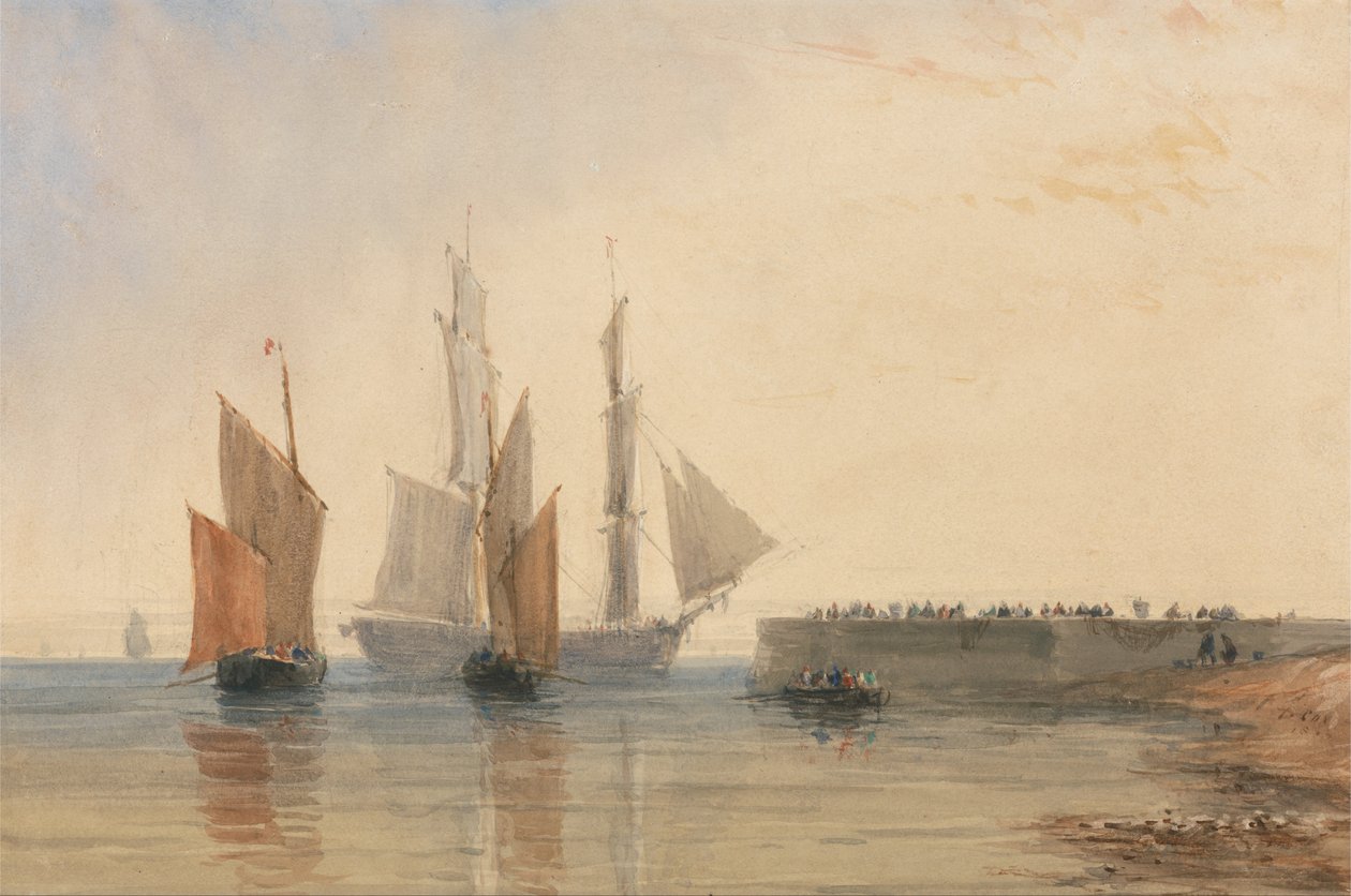 Eingang zum Hafen von Calais von David Cox