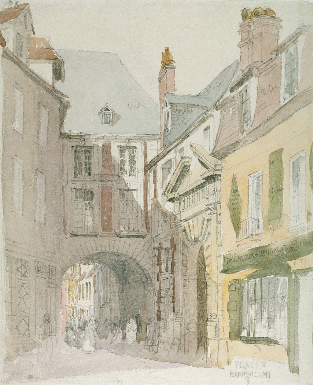 Place Barthelme, Paris, um 1829 von David Cox