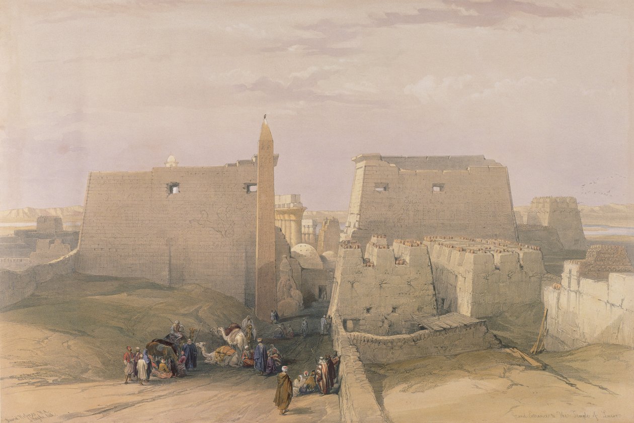 Großer Eingang zum Tempel von Luxor, aus Ägypten und Nubien, Bd. 1 von David Roberts