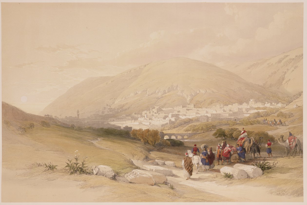 Nablus, antikes Sichem, 17. April 1839, Tafel 42 aus Band I von 