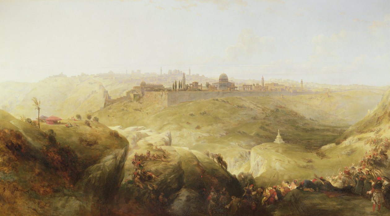 Pilger nähern sich Jerusalem von David Roberts